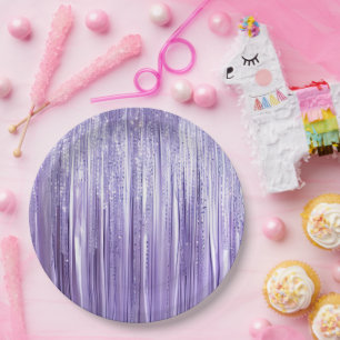 Meisjesachtige lavendel paarse glamour glinsterend papieren bordje
