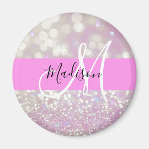 Meisjesachtige lila glans glitter glinstering mono magneet