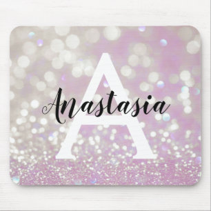 Meisjesachtige lila glans glitter glinstering mono muismat