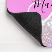 Meisjesachtige lila glans glitter glinstering mono muismat (Hoek)
