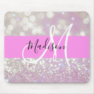 Meisjesachtige lila glans glitter glinstering mono muismat