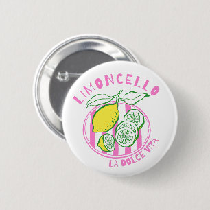 Meisjesachtige Limoncello– La Dolce Vita Roze Ronde Button 5,7 Cm