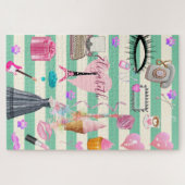 Meisjesachtige Make-up Schoonheid Strepen Legpuzzel (Horizontaal)