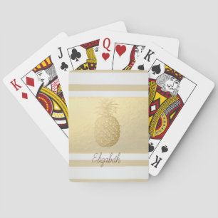 Meisjesachtige moderne gouden strepen, gouden anan pokerkaarten
