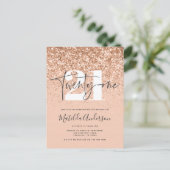 Meisjesachtige moderne perzik glitters typografie briefkaart (Staand voorkant)