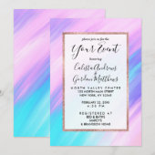 Meisjesachtige moderne roze blauwe paarse verf veg kaart (Voorkant / Achterkant)