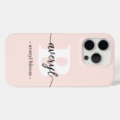 Meisjesachtige Monogram Roze Roze Schrift Monogram Case-Mate iPhone Case (Achterkant (horizontaal))