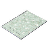 Meisjesachtige Munt Glitter Dromen Notitieboek (Linkerzijde)