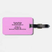 Meisjesachtige naam in script, moderne roze monogr bagagelabel (Achterkant horizontaal)