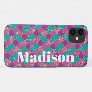Meisjesachtige nep glinsterende zeemeermin schubbe Case-Mate iPhone case