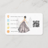 Meisjesachtige New York Modeontwerper QR Code Visitekaartje (Achterkant)