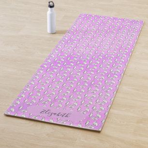 Meisjesachtige paarse waterverfkatten Aangepaste n Yogamat
