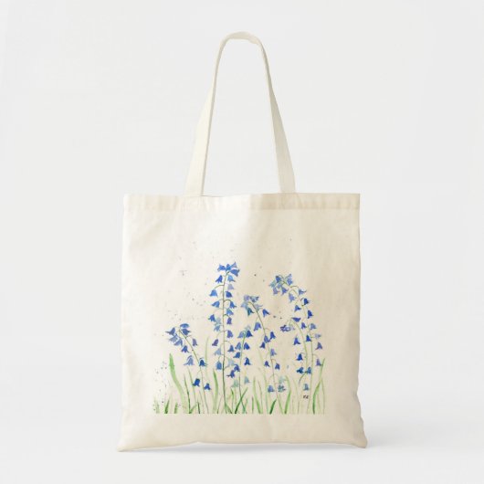 Meisjesachtige pastel Blauwe klokjes blauwe bloeme Tote Bag (Voorkant)