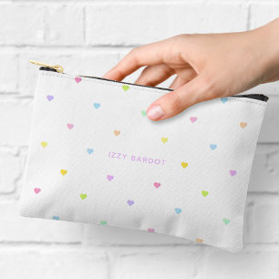 Meisjesachtige Pastel Harten Patroon Pouch Etui
