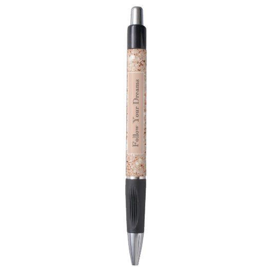 Meisjesachtige Perzik Glitter Dromen Pen (Voorkant Verticaal)
