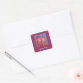 Meisjesachtige popstickers vierkante sticker (Envelop)