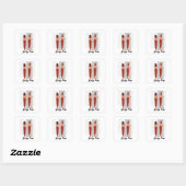 Meisjesachtige popstickers vierkante sticker (Vel)