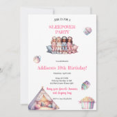 MEISJESACHTIGE PYJAMA FEEST UITNODIGING (Voorkant)