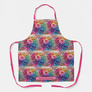 Meisjesachtige Regenboog Bloemen en Glitter Druppe Schort
