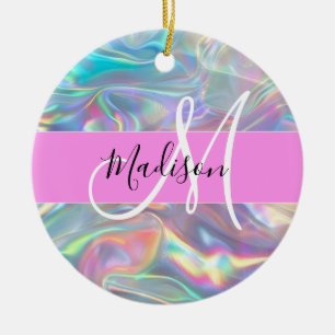 Meisjesachtige Regenboog Holografisch Iriserend Mo Keramisch Ornament