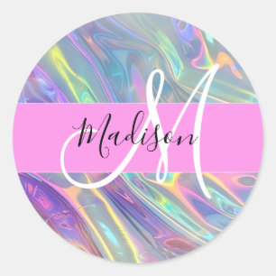 Meisjesachtige Regenboog Holografisch Iriserend Mo Ronde Sticker