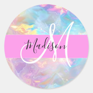 Meisjesachtige Regenboog Holografisch Iriserend Mo Ronde Sticker