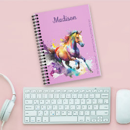 Meisjesachtige Regenboog Paard Paars Aangepaste Na Planner