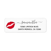 Meisjesachtige rode ombre lippenstift etiket (Voorkant)