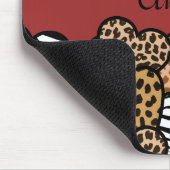 Meisjesachtige Rode Speelse Dierenprint Harten Naa Muismat (Hoek)