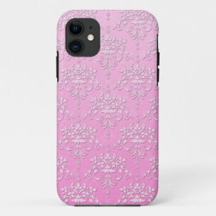 Meisjesachtige Roze Bloemendamask iPhone 5 Hoesje