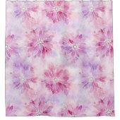 Meisjesachtige Roze Chic Lavendel Bloem Douchegordijn (Voorkant)