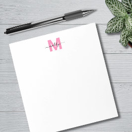 Meisjesachtige Roze Eenvoudige Calligrafie Naam Mo Notitieblok