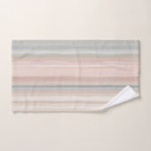 Meisjesachtige roze en mint moderne kuststreep bad handdoek (Handdoek)