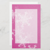Meisjesachtige roze en witte kerstkrullen briefpapier (Voorkant / Achterkant)