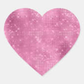 Meisjesachtige Roze Glitter Glans Hart Sticker (Voorkant)