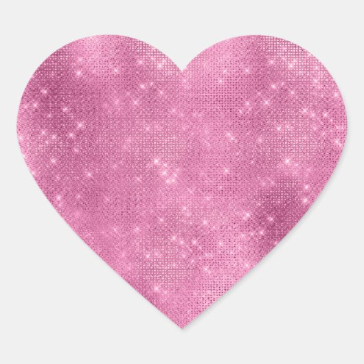 Meisjesachtige Roze Glitters Schittering Hart Sticker (Voorkant)