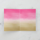 Meisjesachtige Roze Goud Ombre Waterverf Zwarte Ze Kaart (Binnen)