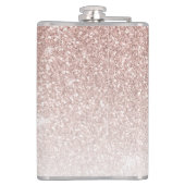 Meisjesachtige Roze Gouden Glitter Monogram Bachel Heupfles (Achterkant)