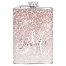 Meisjesachtige Roze Gouden Glitter Monogrammme Bac