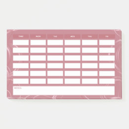 Meisjesachtige Roze Gouden Wekelijkse Schoolrooste Post-it® Notes