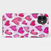 Meisjesachtige Roze Harten Cute Romantische Valent Case-Mate iPhone Case (Achterkant (horizontaal))