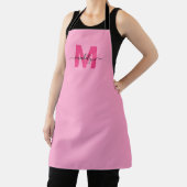 Meisjesachtige Roze Initiële Naam Monogram Schort (Insitu)