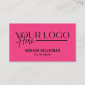 Meisjesachtige Roze Moderne Minimalistische Logo Q Visitekaartje (Voorkant)