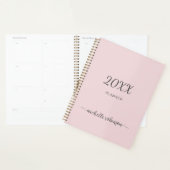 Meisjesachtige Roze Monogram Naam Script 2023 Plan Planner (Display)