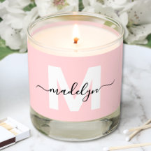Meisjesachtige Roze Monogramnaam Met Blozen