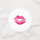 Meisjesachtige Roze Rode Kus Lippenstift Afscheid Confetti (Kleine voorkant)