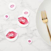 Meisjesachtige Roze Rode Kus Lippenstift Afscheid Confetti (Groep)