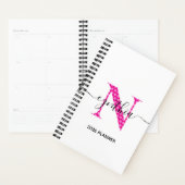 Meisjesachtige Roze Stippen Monogram Planner (Display)