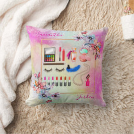 Meisjesachtige Roze Tiener Make-up Bloem Personali Kussen