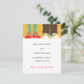 Meisjesachtige schoenen & sneakers geïllustreerde  save the date (Staand voorkant)